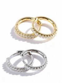 金属アレルギー対応ピアスフープ小さめジルコニア【kyklos-strキクロス・ストレート】中折れ式シルバー925フープピアス18K仕上げシルバーピアスゴールドk18小ぶりピアスSilver92518金ニッケルフリーピアスシンプルレディースキラキラ