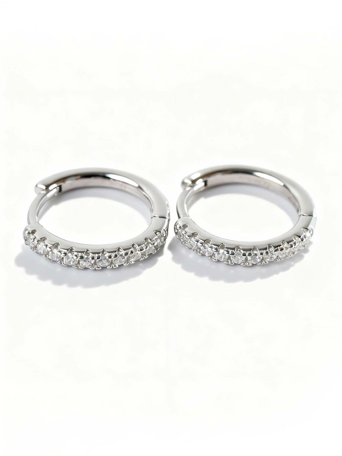 金属アレルギー対応ピアスフープ小さめジルコニア【kyklos-strキクロス・ストレート】中折れ式シルバー925フープピアス18K仕上げシルバーピアスゴールドk18小ぶりピアスSilver92518金ニッケルフリーピアスシンプルレディースキラキラ