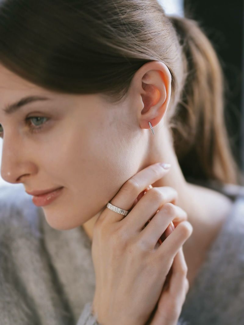 金属アレルギー対応ピアスフープ小さめジルコニア【kyklos-strキクロス・ストレート】中折れ式シルバー925フープピアス18K仕上げシルバーピアスゴールドk18小ぶりピアスSilver92518金ニッケルフリーピアスシンプルレディースキラキラ