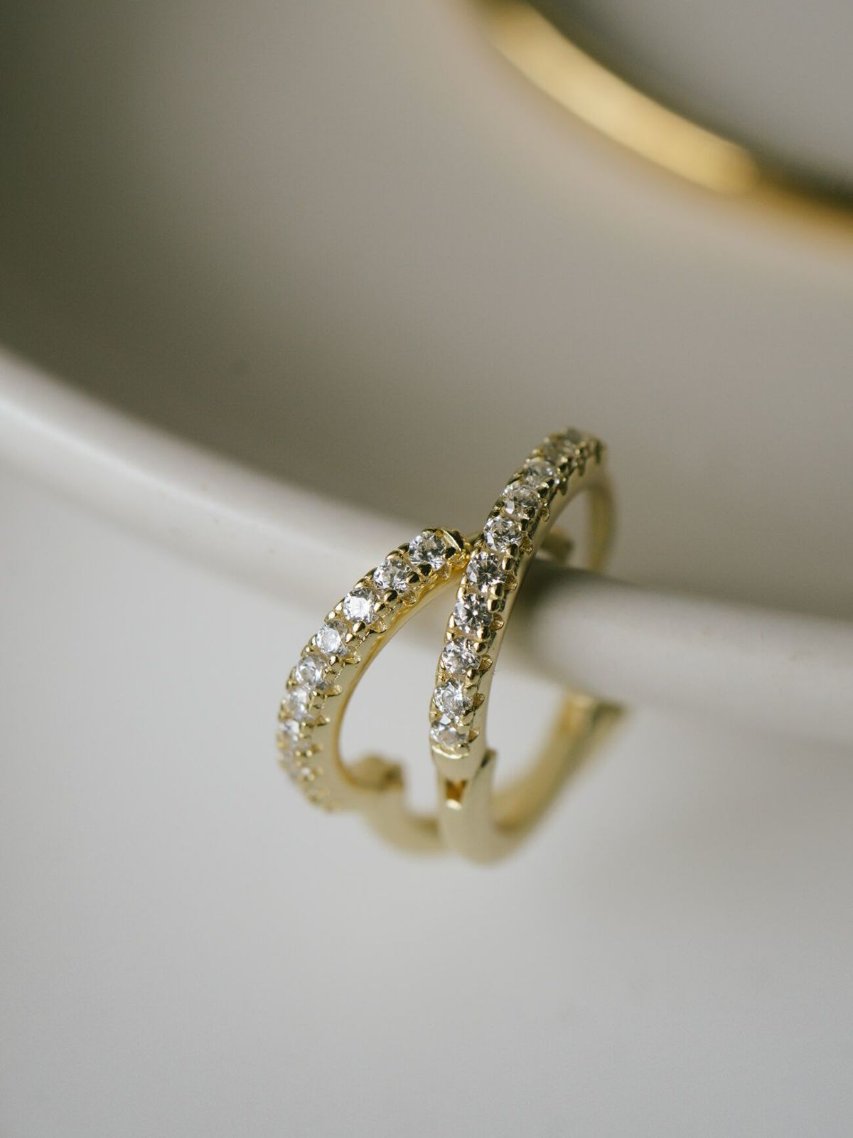 金属アレルギー対応ピアスフープ小さめジルコニア【kyklos-strキクロス・ストレート】中折れ式シルバー925フープピアス18K仕上げシルバーピアスゴールドk18小ぶりピアスSilver92518金ニッケルフリーピアスシンプルレディースキラキラ