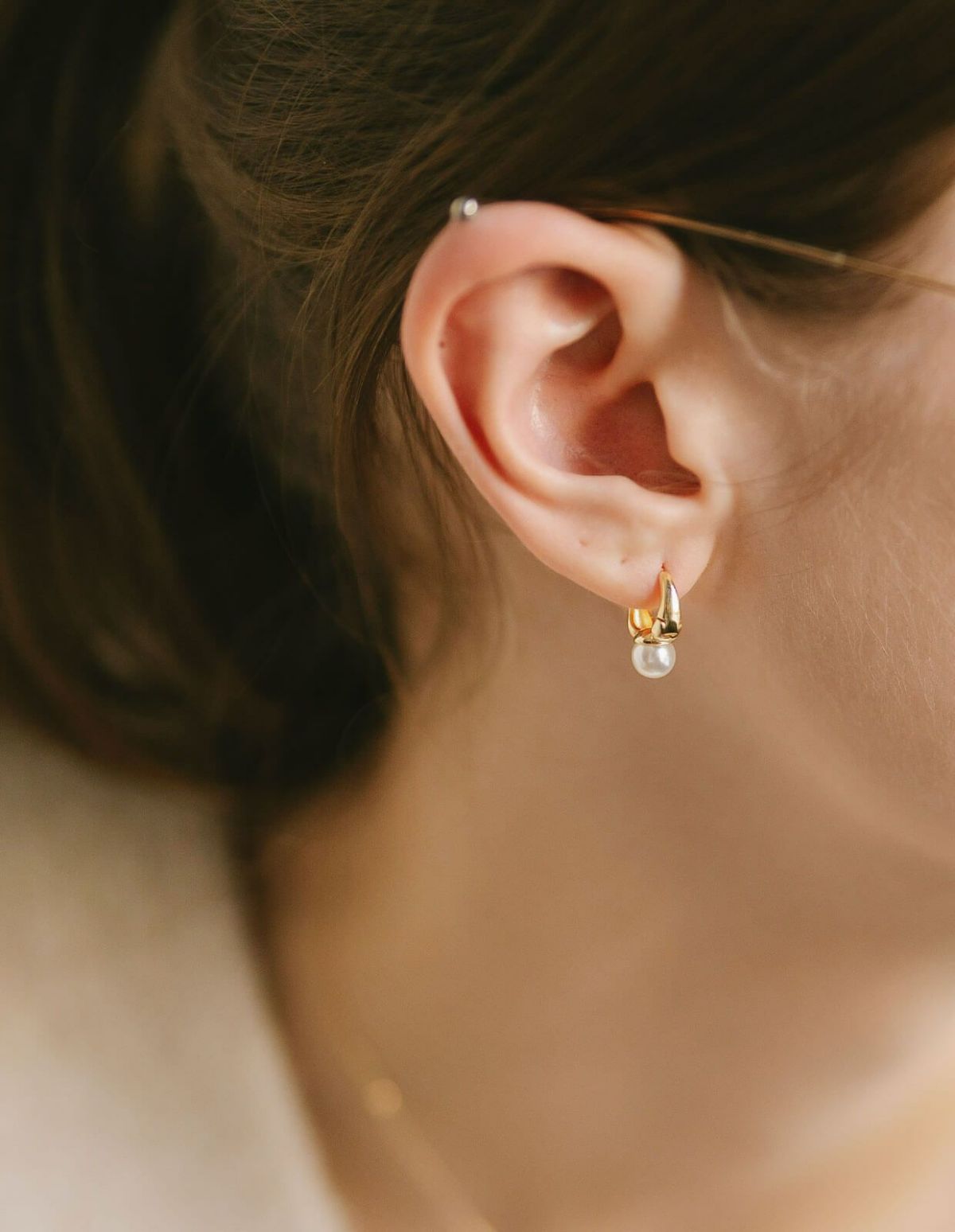 金属アレルギー 対応 パール ピアス ぶら下がり フープ 小さめ 【kyklos-pearl キクロス・パール】 ピアス 18k 仕上げ フープ 中折れ式 シルバー925 真珠 ピアス 普段 使い フープピアス シルバー ゴールド k18 小ぶりピアス 18金 ニッケルフリー シンプル ピアス レディース