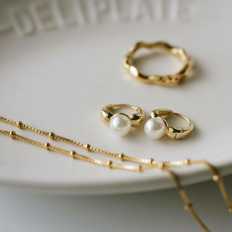 金属アレルギー 対応 パール ピアス ぶら下がり フープ 小さめ 【kyklos-pearl キクロス・パール】 ピアス 18k 仕上げ フープ 中折れ式 シルバー925 真珠 ピアス 普段 使い フープピアス シルバー ゴールド k18 小ぶりピアス 18金 ニッケルフリー シンプル ピアス レディース