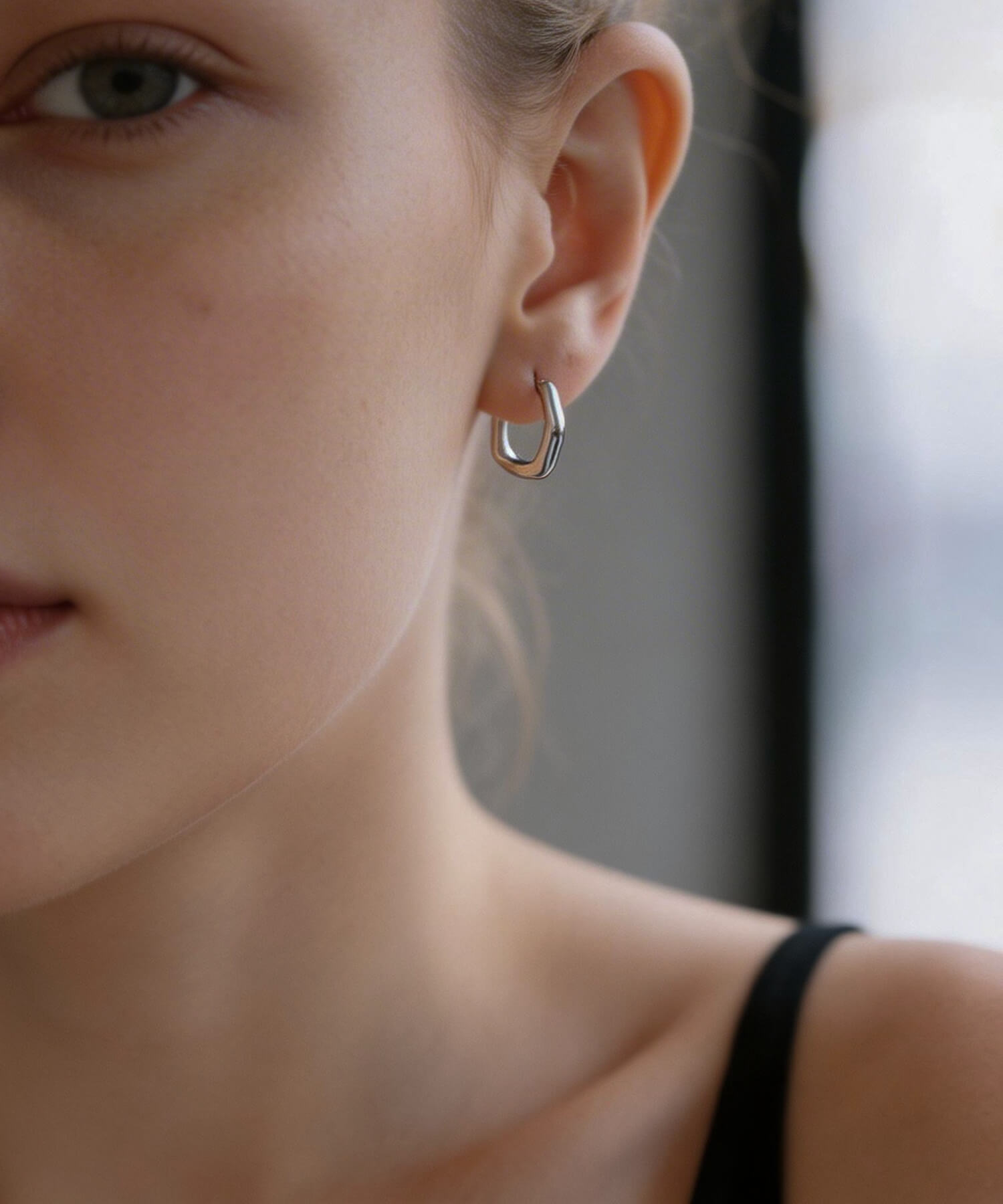 金属アレルギー対応ピアスフープ小さめ【kyklos-waveキクロス・ウェーブ】幾何学ウェーブピアス18k仕上げフープ中折れ式シルバー925フープピアスシルバーゴールドk18小ぶりピアス18金六角ニッケルフリーシンプルピアスレディース