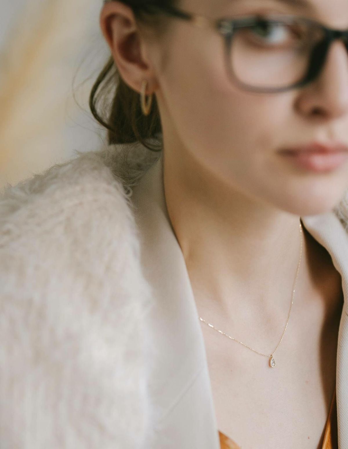 ダイヤ10kチェーンネックレスレディース金属アレルギー【asteri-spica-nkアステリ・ピリカ】ダイヤモンドk10ネックレスドロップ雫10金クリスマスギフト女性プレゼント大人シンプル華奢緻密細い滑らかネックレス40cm40センチ上品