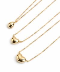 18kネックレスチェーンイエローゴールド【MOLLICAモリカ】18金金属アレルギー対応レディースジュエリーネックレスアクセサリーk18クリスマスギフト女性プレゼント大人カジュアルおしゃれシンプルぷっくりハートエッグモチーフ楕円