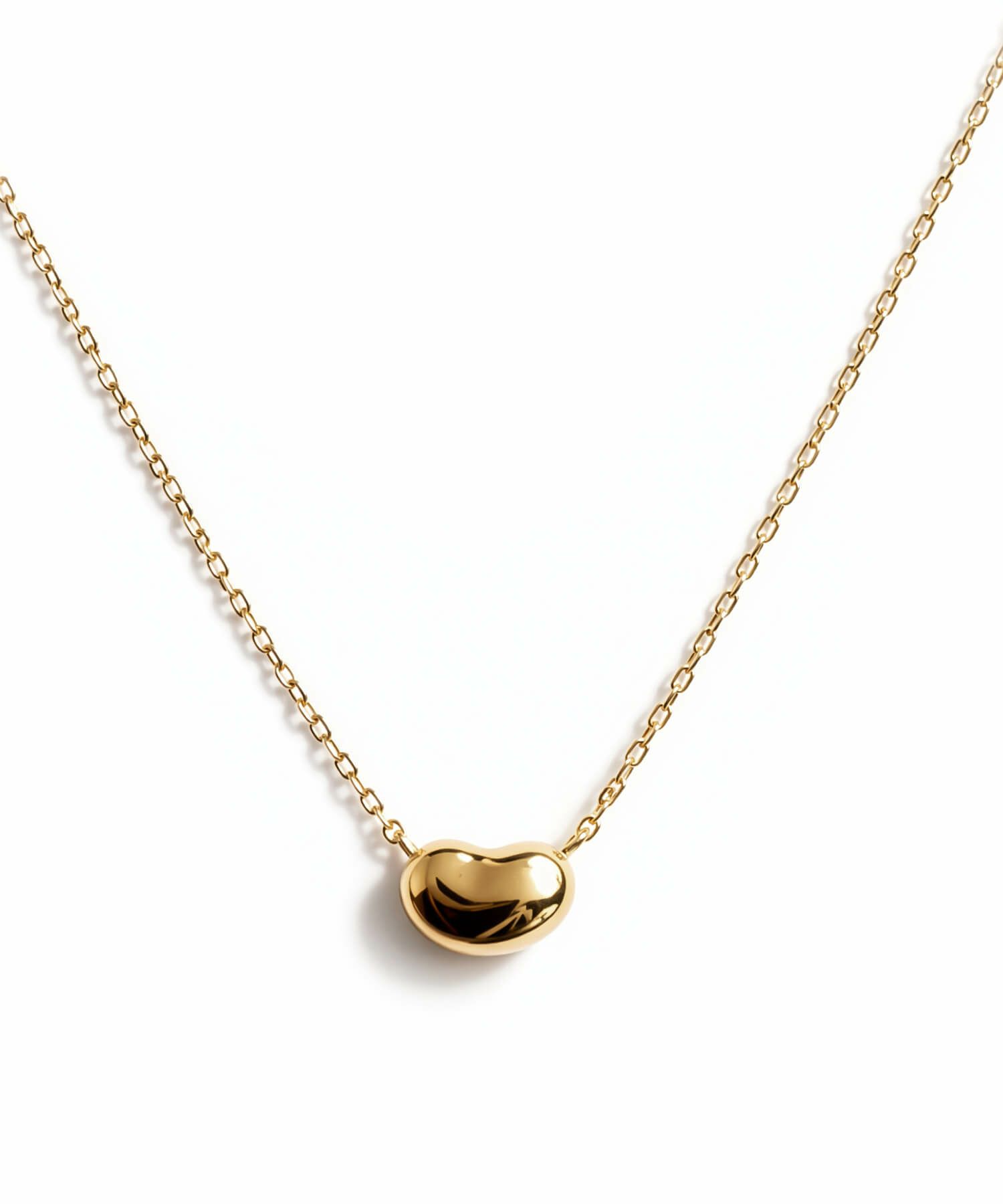 18kネックレスチェーンイエローゴールド【MOLLICAモリカ】18金金属アレルギー対応レディースジュエリーネックレスアクセサリーk18クリスマスギフト女性プレゼント大人カジュアルおしゃれシンプルぷっくりハートエッグモチーフ楕円