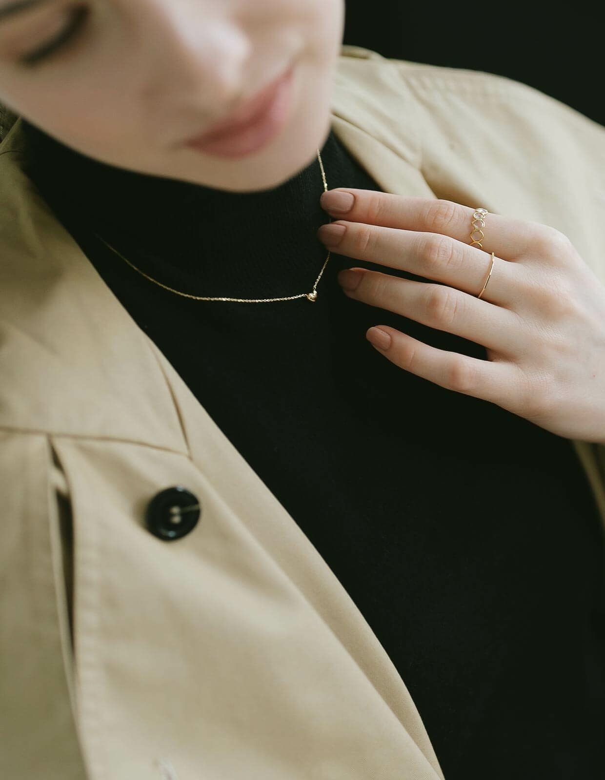 18kネックレスチェーンイエローゴールド【MOLLICAモリカ】18金金属アレルギー対応レディースジュエリーネックレスアクセサリーk18クリスマスギフト女性プレゼント大人カジュアルおしゃれシンプルぷっくりハートエッグモチーフ楕円