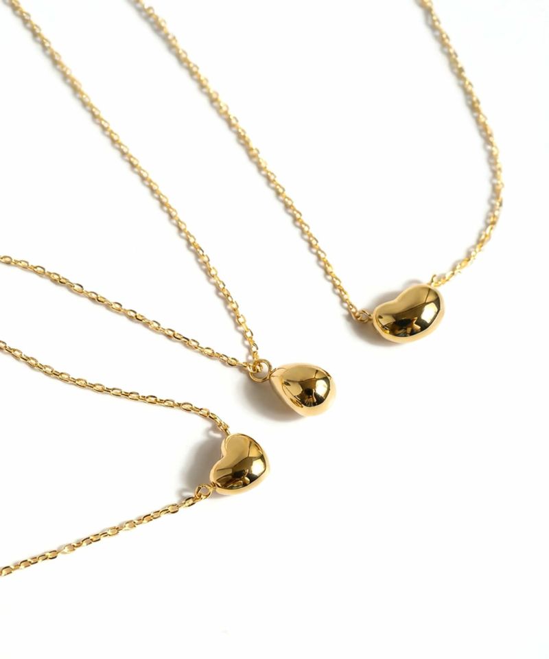 18kネックレスチェーンイエローゴールド【MOLLICAモリカ】18金金属アレルギー対応レディースジュエリーネックレスアクセサリーk18クリスマスギフト女性プレゼント大人カジュアルおしゃれシンプルぷっくりハートエッグモチーフ楕円