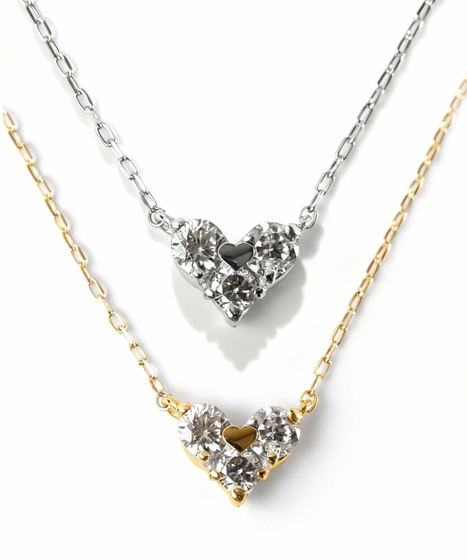 18kネックレスチェーンプラチナダイヤモンドトップ【majerta-nkマジェルタ】18金金属アレルギー対応レディースジュエリーダイヤハートネックレスゴールドシルバーアクセサリーk18クリスマスギフト女性プレゼント大人カジュアルおしゃれシンプル