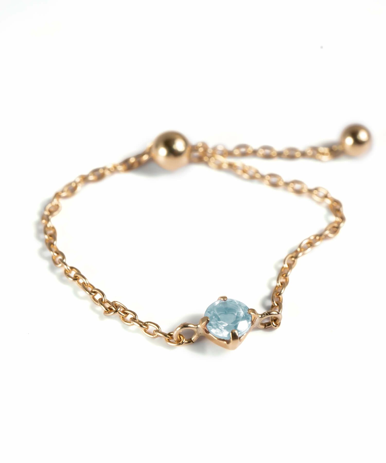 リング指輪18kゴールドレディース【megrez-gemsメグレズ】天然石18金k18チェーンリングフリーサイズ調整可金属アレルギー対応細い繊細極細華奢トゥリングパワーストーンオパールアクアマリンリング重ねづけトレンドクリスマスプレゼント