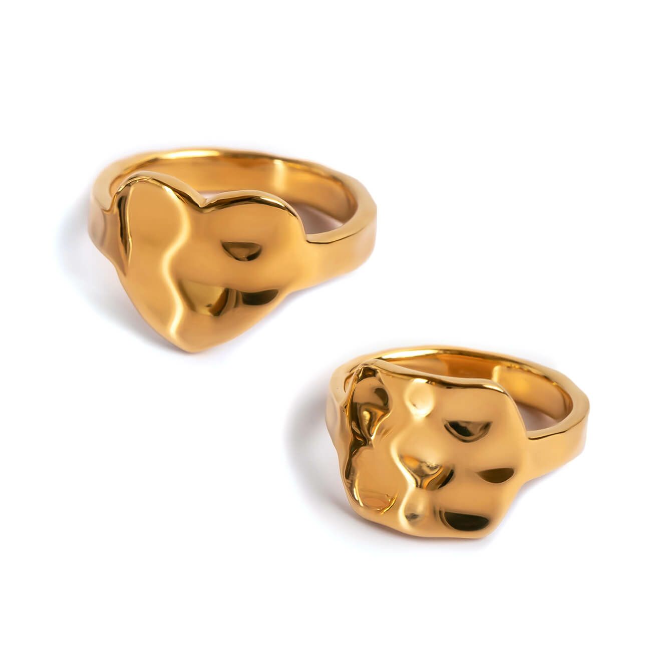 【訳ありアウトレット品】★通常価格→アウトレット価格 リング レディース メンズ ゴールド 指輪 シルバー k18 仕上げ 【Olieolie オリオリ】 ハート スクエア フラットリング 槌目 シルバー925 シンプル 18k 18金 シンプル ゴールド 18K仕上げ シルバーリング Silver925