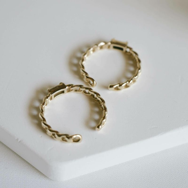 イヤーカフ チェーン 金属アレルギー対応【tresor-mono-ring