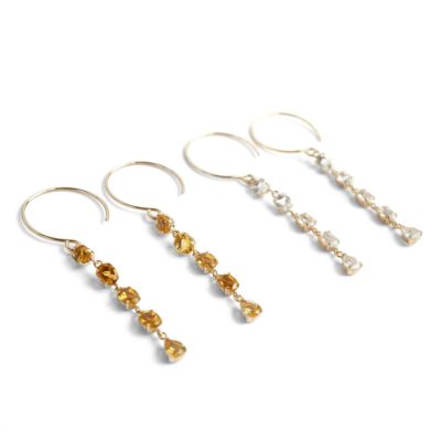 5連 ピアス 揺れる かわいい 天然石 【tresor-cinq トレゾール・サンク