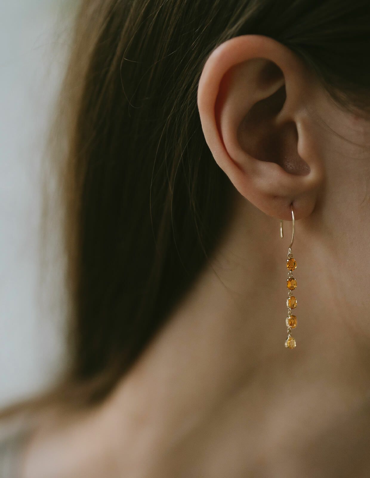 5連ピアス揺れるかわいい天然石金属アレルギー対応【tresor-cinq-peトレゾール・サンク】ピアス10K10金k10ホワイトトパーズシトリン小さめピアス小ぶり大人おしゃれピアスシンプル小さい誕生石エレガント石パワーストーンお守り繊細