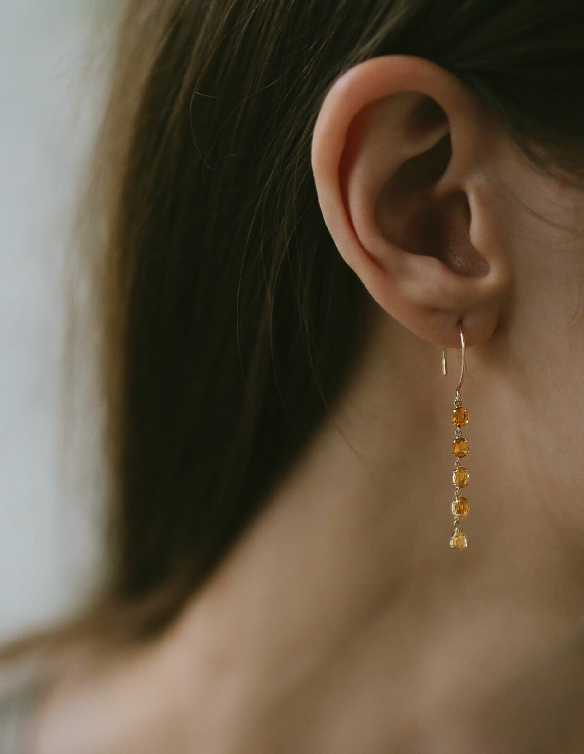 5連ピアス揺れるかわいい天然石金属アレルギー対応【tresor-cinq-peトレゾール・サンク】ピアス10K10金k10ホワイトトパーズシトリン小さめピアス小ぶり大人おしゃれピアスシンプル小さい誕生石エレガント石パワーストーンお守り繊細