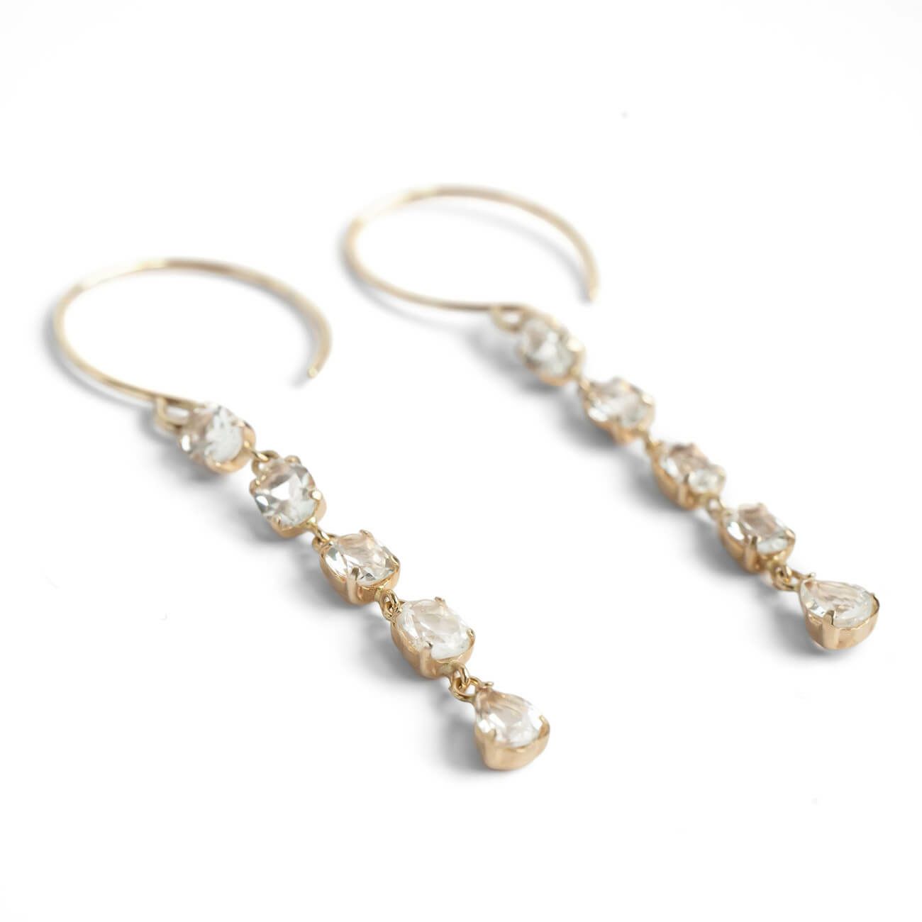 5連ピアス揺れるかわいい天然石金属アレルギー対応【tresor-cinq-peトレゾール・サンク】ピアス10K10金k10ホワイトトパーズシトリン小さめピアス小ぶり大人おしゃれピアスシンプル小さい誕生石エレガント石パワーストーンお守り繊細