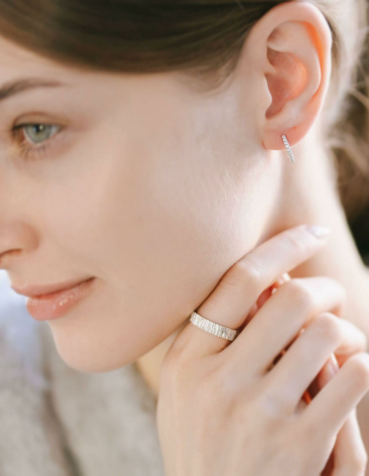 木目調リングレディース太めごつめ指輪シルバーk18仕上げ【mielikki-koivu-ringミエリッキ・コイヴ】ワイドリング幅広マットゴールドマットシルバーシルバー925シンプル18金リングシンプルゴールドシルバーリングニッケルフリーファッションリング