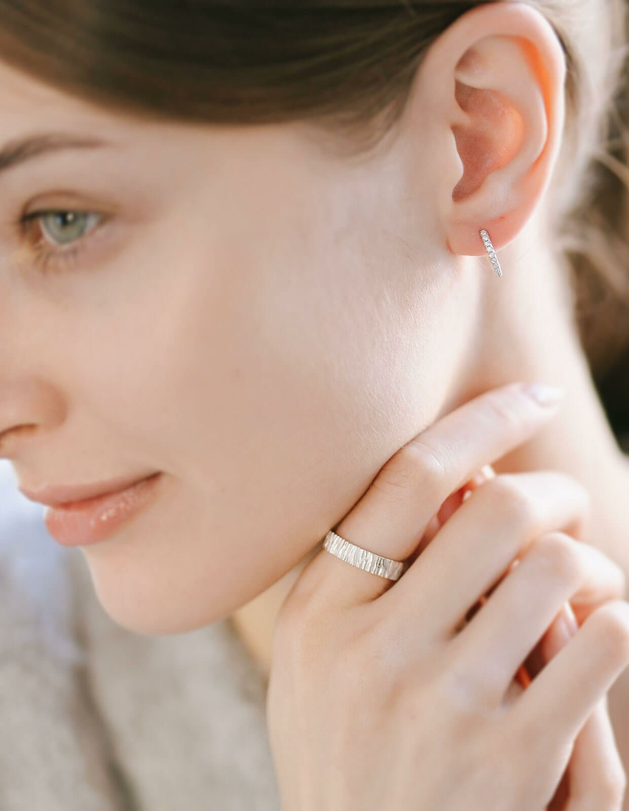 木目調リングレディース太めごつめ指輪シルバーk18仕上げ【mielikki-koivu-ringミエリッキ・コイヴ】ワイドリング幅広マットゴールドマットシルバーシルバー925シンプル18金リングシンプルゴールドシルバーリングニッケルフリーファッションリング