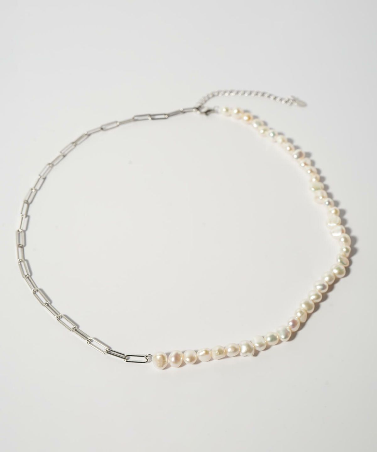 パールネックレスバロックパールレディースシンプル【Afrizo-Miktos-NKアフリジオ・ミクトス】小粒シルバーゴールドネックレスチェーン金属アレルギー対応シルバー925silver925小豆チェーン長さ40cm+5cmおしゃれ大人