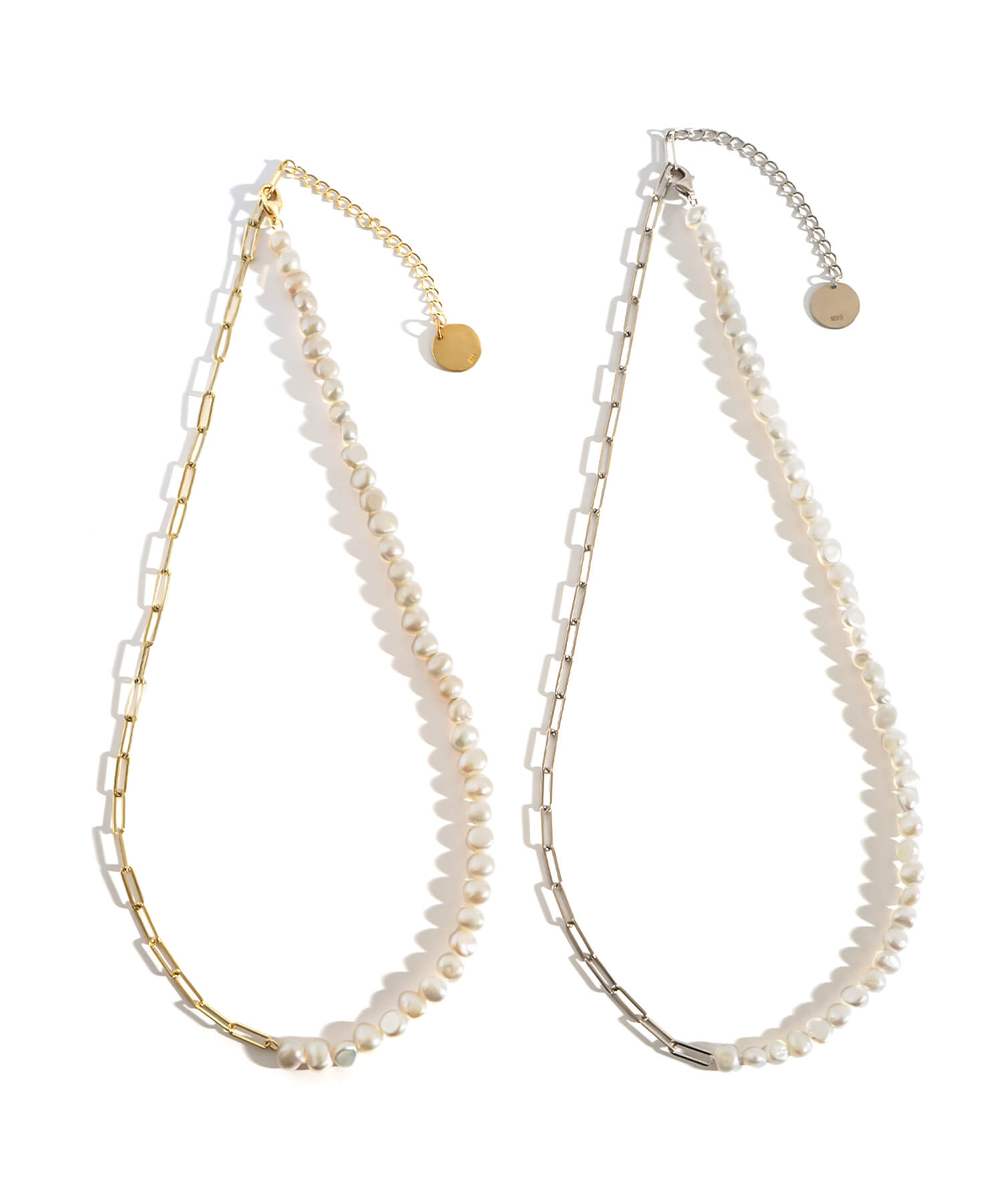 パールネックレスバロックパールレディースシンプル【Afrizo-Miktos-NKアフリジオ・ミクトス】小粒シルバーゴールドネックレスチェーン金属アレルギー対応シルバー925silver925小豆チェーン長さ40cm+5cmおしゃれ大人