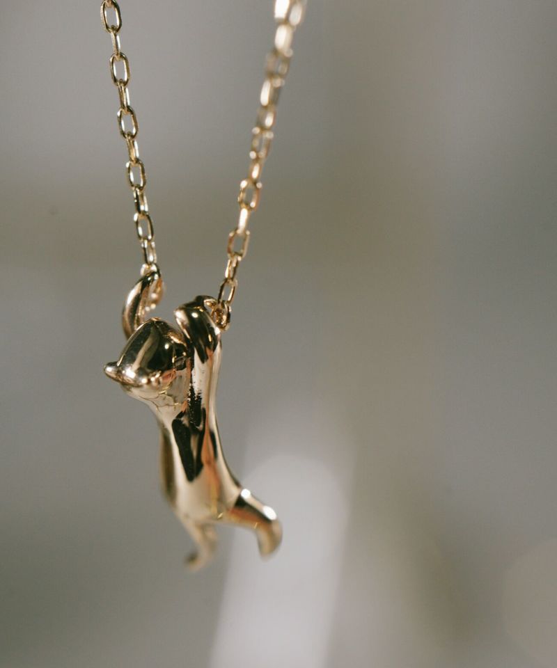 10Kネックレスチェーンゴールドレディースシンプル【zoi-cat-nkゾイ・キャット】K1010金ネックレス猫ネコアクセサリー華奢繊細スキンジュエリー小ぶり20代30代40代ネックレス普段使い40cmゴールドネックレス細め金アレ対応イエローゴールド