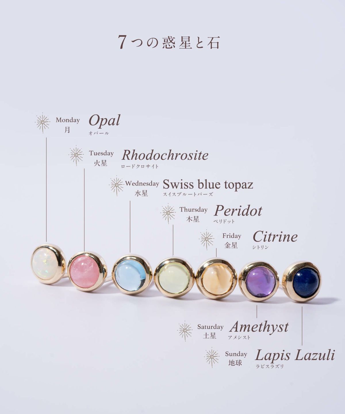 お守り 天然石 ピアス カボションカット LUPAUS ルパウ