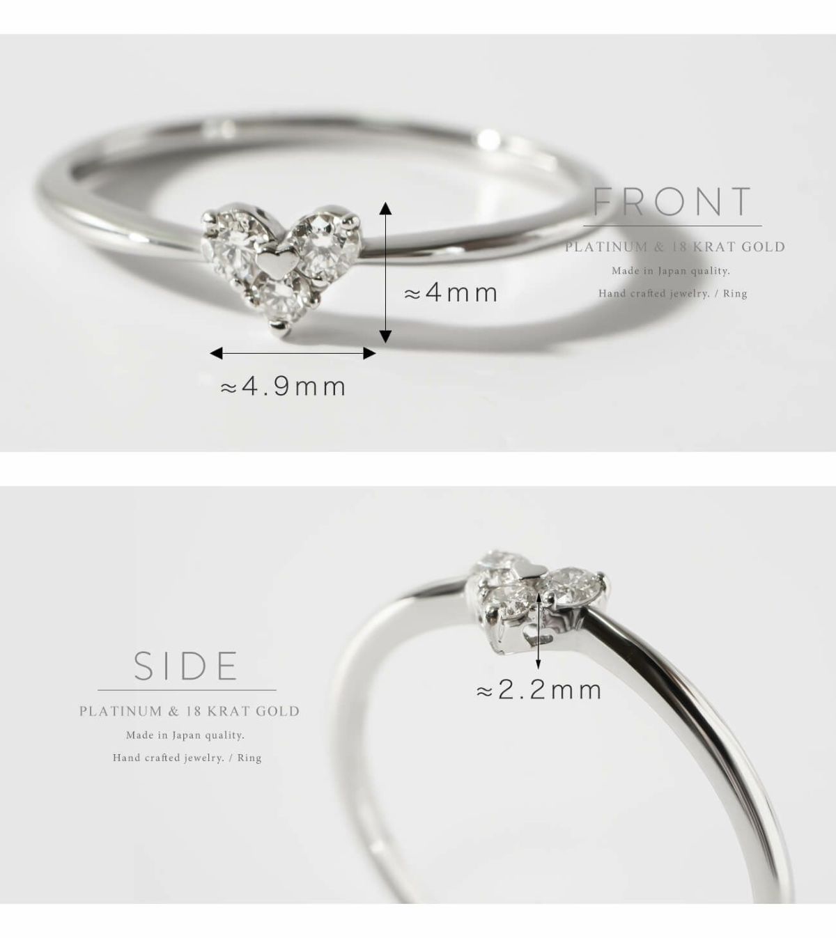 ダイヤリングプラチナ普段使い【majerta-ringマジェルタ】ハートk18地金リングダイヤモンド指輪レディース18金18kつけっぱなしリング人差し指華奢金属アレルギー指輪シンプル30代50代40代レディースファッション春カップル記念日プレゼント