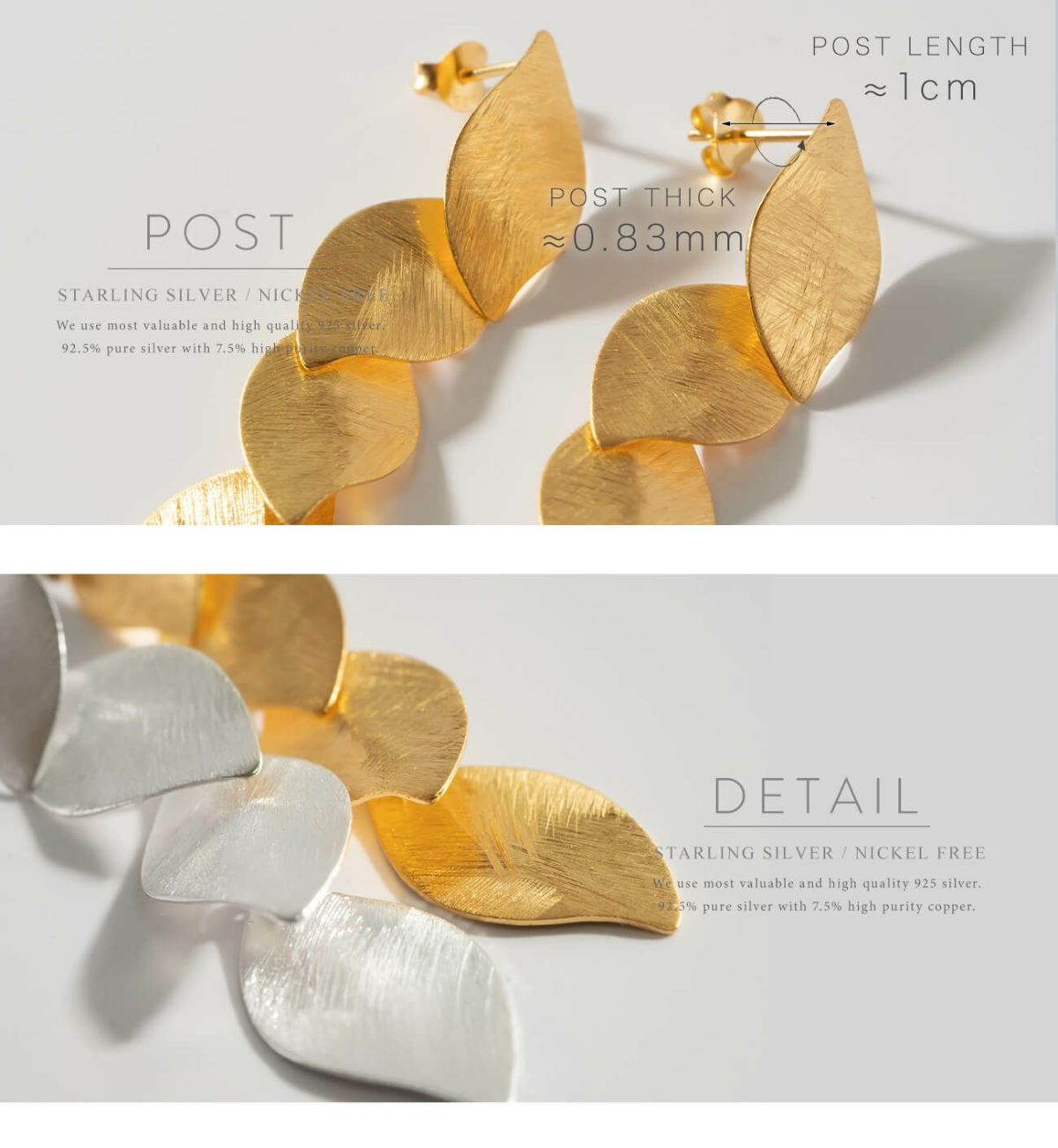 ピアス金属アレルギー対応【mielikki-lehtia-peミエリッキ・レフティア】軽い大ぶりピアスシルバーシルバー925キャッチ18K仕上げピアス揺れるかわいいゴールド大ぶりk18大きめピアス18金ニッケルフリー40代レディースファッション春