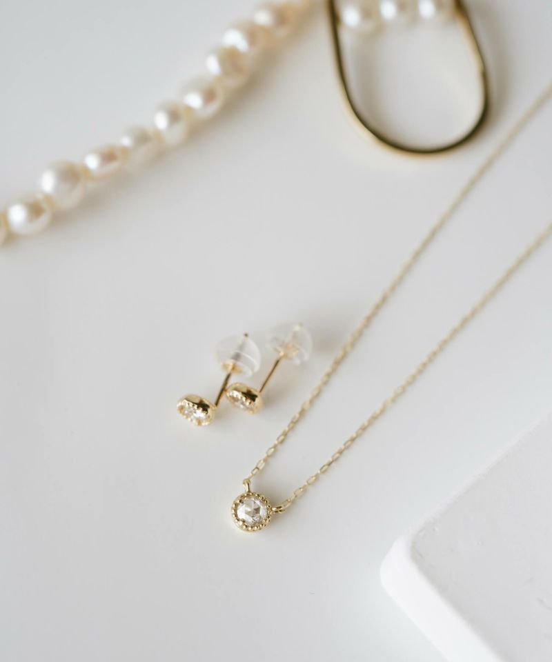 ダイヤ10kチェーンネックレスレディース金属アレルギー【asteri-vega-nkアステリ・ベガ】ダイヤモンドk10ネックレスドロップラウンド丸10金クリスマスギフト女性プレゼント大人シンプル華奢緻密細い滑らかネックレス40cm40センチ上品