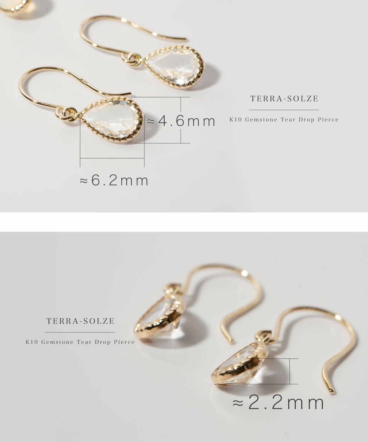 ピアス揺れるかわいい天然石金属アレルギー対応【terra-solze-peテラ・ソルゼ】ピアス10K10金k10ホワイトトパーズオパール小さめピアス小ぶり大人おしゃれピアスシンプル小さい誕生石エレガント石パワーストーンお守り繊細