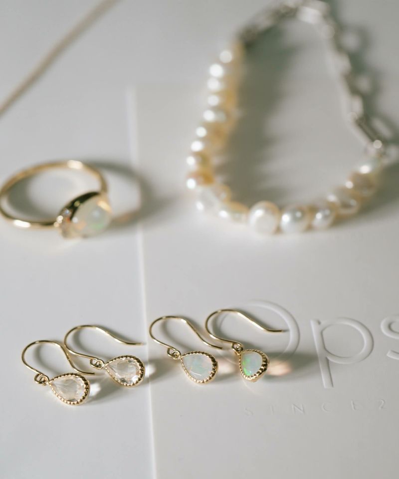 ピアス揺れるかわいい天然石金属アレルギー対応【terra-solze-peテラ・ソルゼ】ピアス10K10金k10ホワイトトパーズオパール小さめピアス小ぶり大人おしゃれピアスシンプル小さい誕生石エレガント石パワーストーンお守り繊細