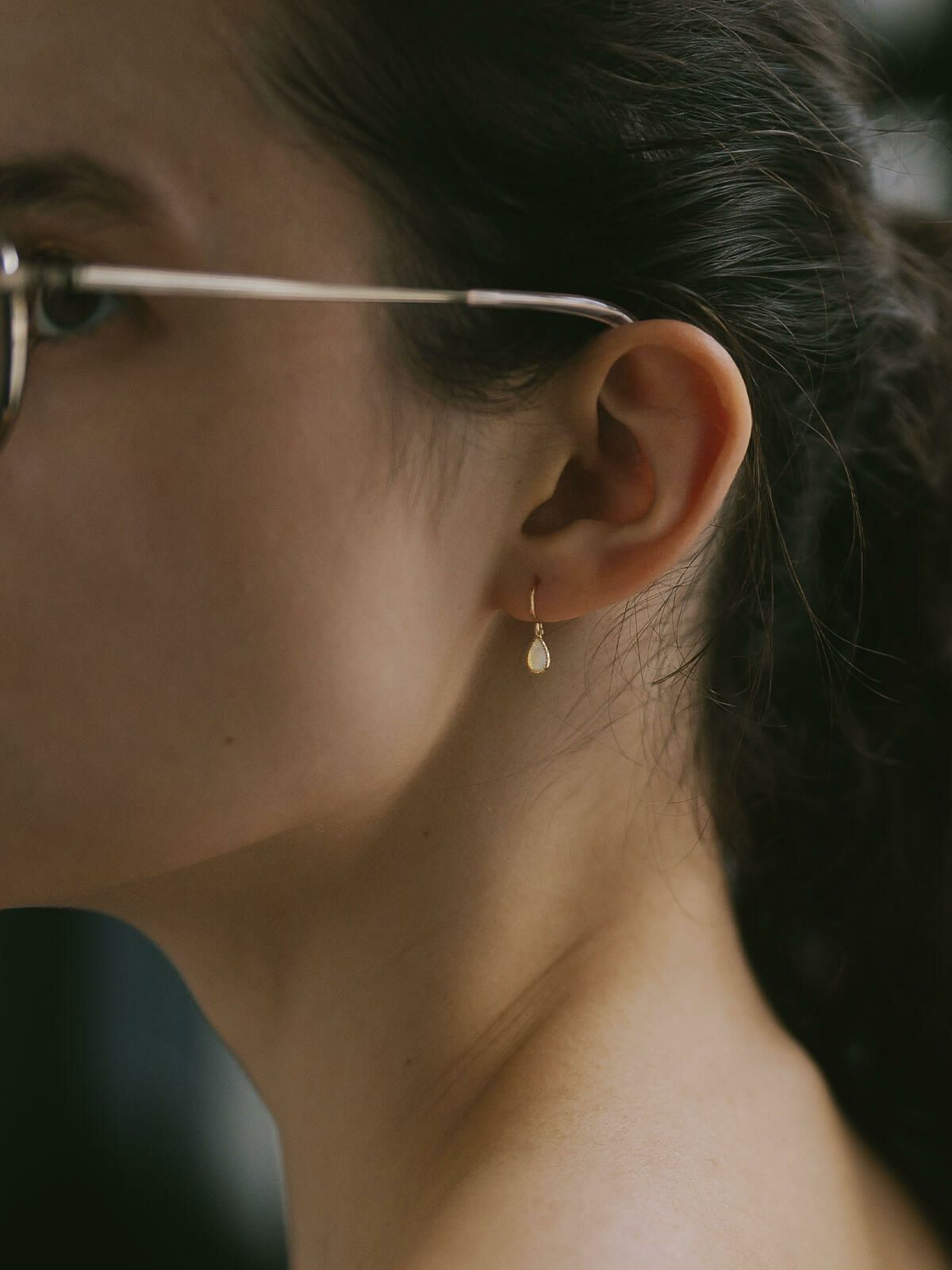 ピアス揺れるかわいい天然石金属アレルギー対応【terra-solze-peテラ・ソルゼ】ピアス10K10金k10ホワイトトパーズオパール小さめピアス小ぶり大人おしゃれピアスシンプル小さい誕生石エレガント石パワーストーンお守り繊細