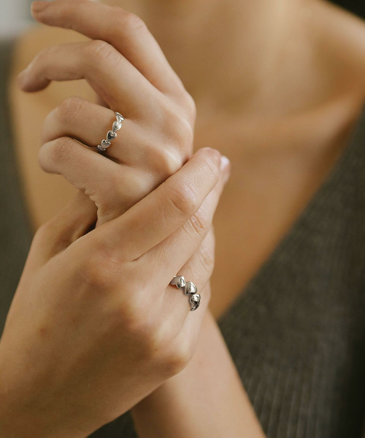 シルバー925 レディース ハート  リング