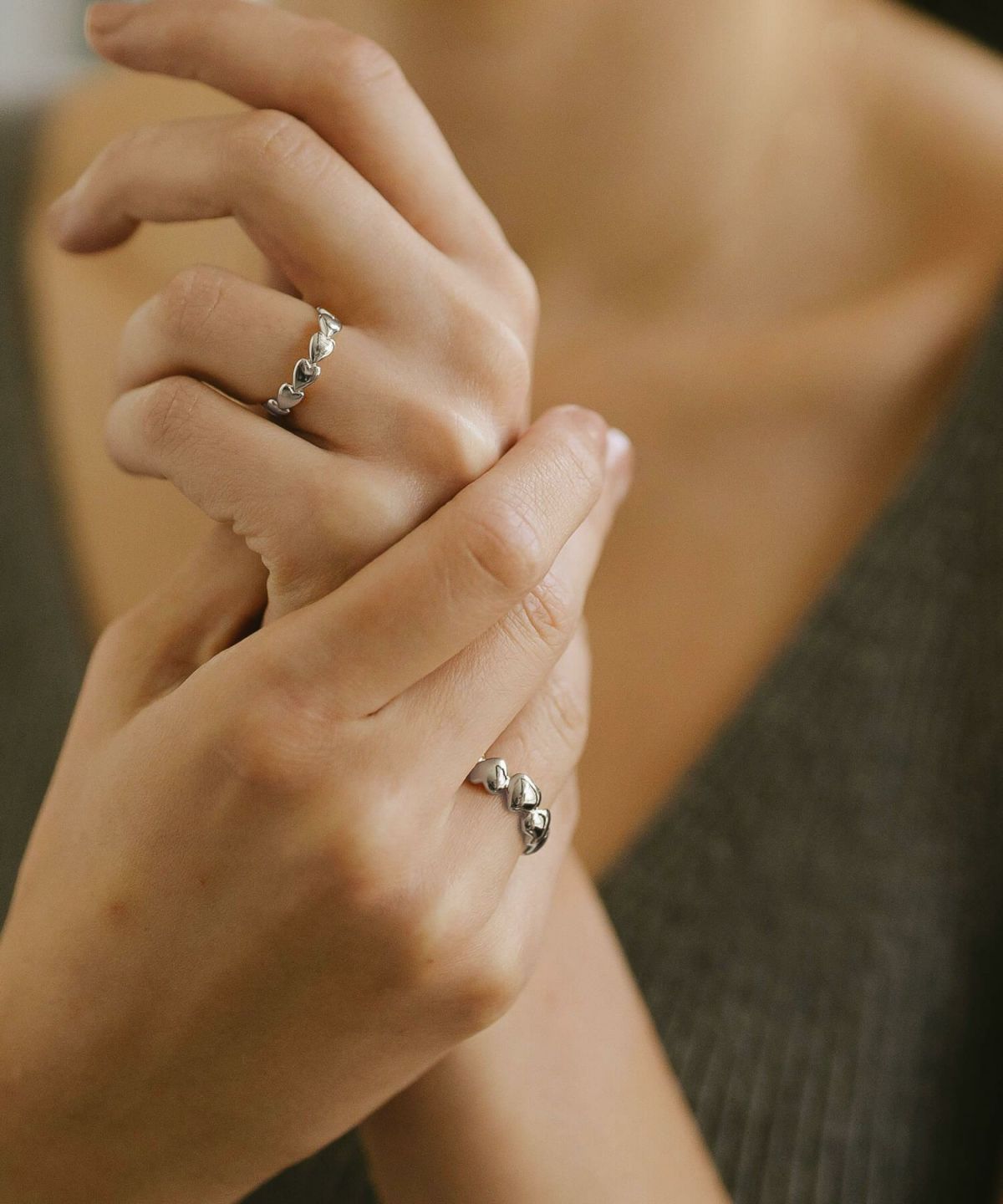 シルバー925 レディース ハート  リング