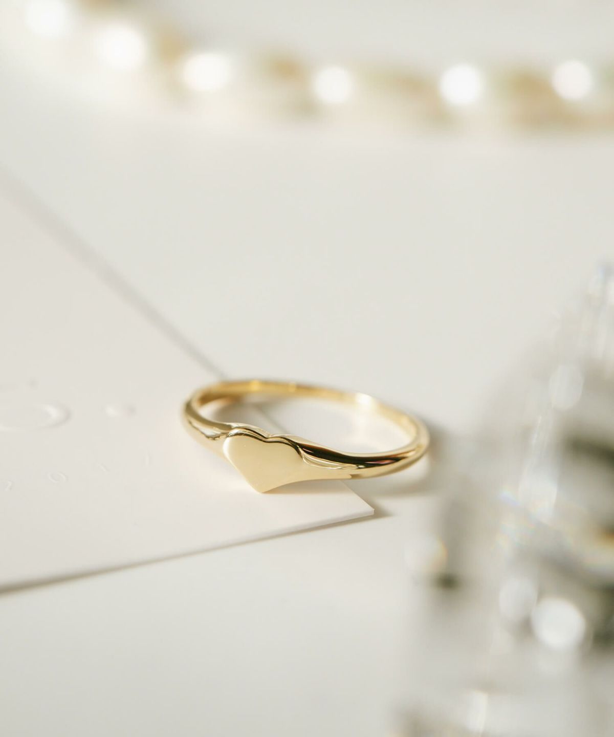 シグネットリングシグネチャー18金リングk18重ね付けシンプル細い【eldorado-ringエルドラド】印台無刻印シグネットリングオーバルハートスクエア四角高見え指輪18kリング金属アレルギープレゼント誕生日女性友達彼女30代40代50代