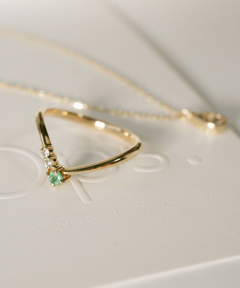 リング天然石カラーストーン指輪k10華奢【terra-kladiaテラ・クラディア】Vシェイプゴールド10kエメラルドルビーリング重ねづけ金属アレルギー対応誕生石リングパワーストーンお守り指輪レディースおしゃれプレゼント女性誕生日30代40代50代
