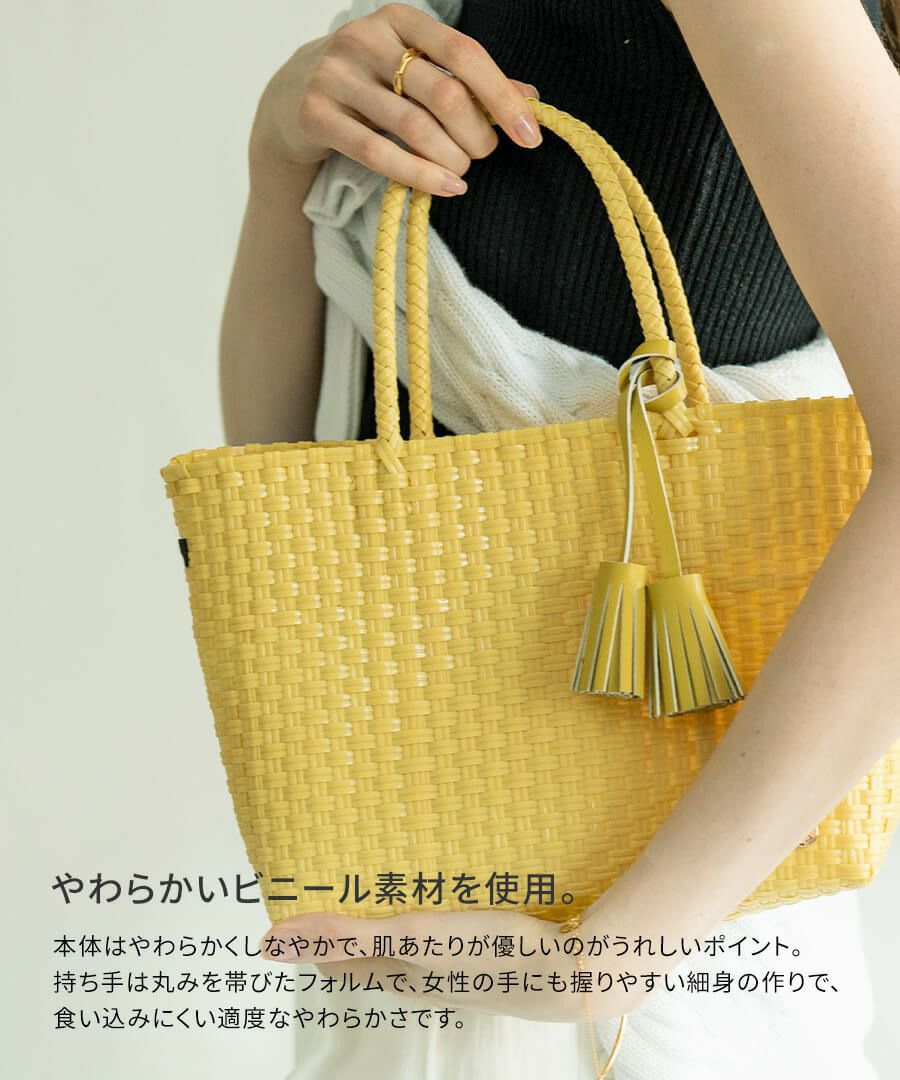夏バッグ メルカドバッグ かごバッグ トートバッグ レディース 軽い ミニトート ビニールバッグ プールバッグ【Bacerra ベセラ Sサイズ】マルシェバッグ エコバッグ アウトドア カゴバッグ シンプル 可愛い お守り チャーム プレゼント ブランド HAYNI ヘイニ