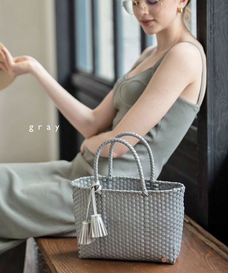 夏バッグ メルカドバッグ かごバッグ トートバッグ レディース 軽い ミニトート ビニールバッグ プールバッグ【Bacerra ベセラ Sサイズ】マルシェバッグ エコバッグ アウトドア カゴバッグ シンプル 可愛い お守り チャーム プレゼント ブランド HAYNI ヘイニ