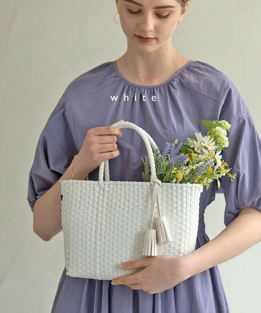 夏バッグ メルカドバッグ かごバッグ トートバッグ レディース 軽い ミニトート ビニールバッグ プールバッグ【Bacerra ベセラ Sサイズ】マルシェバッグ エコバッグ アウトドア カゴバッグ シンプル 可愛い お守り チャーム プレゼント ブランド HAYNI ヘイニ