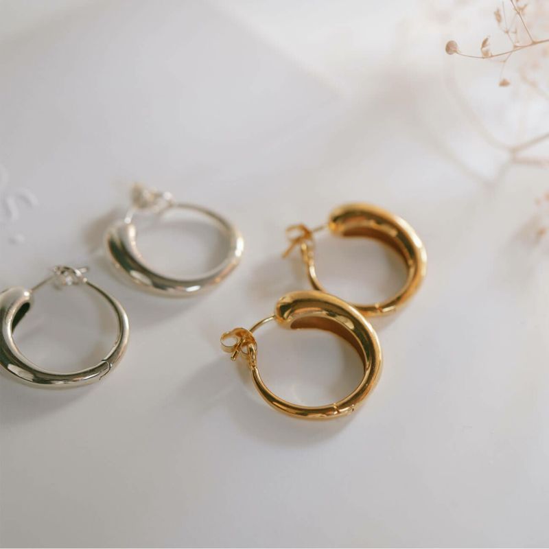 ピアス 金属アレルギー 対応 シルバー925 フープピアス 18k 仕上げ 【micorra ミコラ】 Ops.(オプス)公式ストア