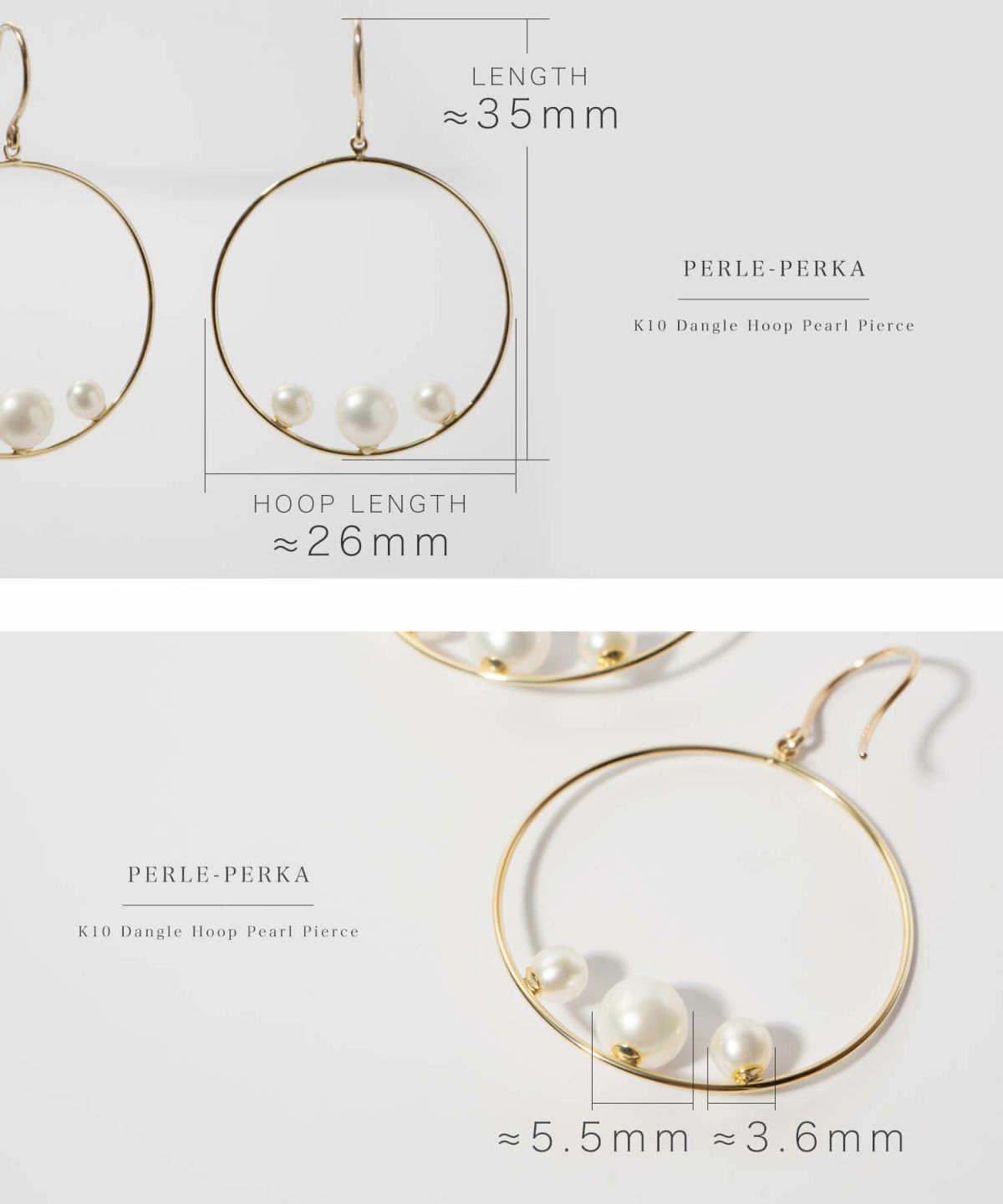 パールピアス揺れるフープ【perle-perkaペルル・ペルカ】淡水パールフープピアスゴールド細いピアス金属アレルギー対応10金パールピアスK1010K真珠ピアス普段使い誕生日プレゼント女性かわいい20代30代40代50代母親60代70代義母