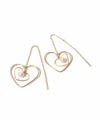 パールピアス揺れるハートピアスキラキラ【perle-hearts-peペルレ・ハーツ】淡水パールフープピアスゴールド細いピアス金属アレルギー対応10金パールピアスK1010K真珠ピアス普段使い誕生日プレゼント女性かわいい20代30代40代50代母親60代