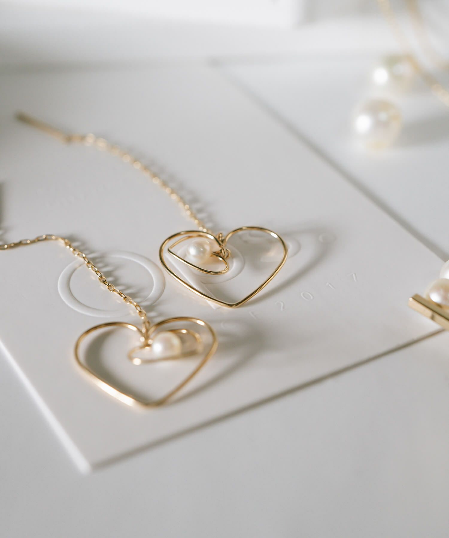 パール ピアス 揺れる ハート ピアス キラキラ 【perle-hearts-pe 