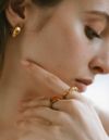 シルバーリング指輪金属アレルギー対応【Aloroアローロ】重ね付けリングシルバー925太めウェーブ波型シンプルゴールド18K仕上げリングSilver925k1818金レディースジュエリーアクセサリーニッケルフリー
