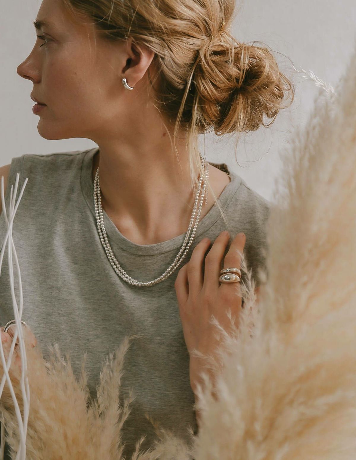 金属アレルギー対応ボールチェーンネックレス4mmレディースシンプル【PALMYLALongパルミラロング】丸玉ボールシルバー925silver925長さ95cm+5cmネックレスチェーン玉大ぶり太めおしゃれ大人可愛いギフト