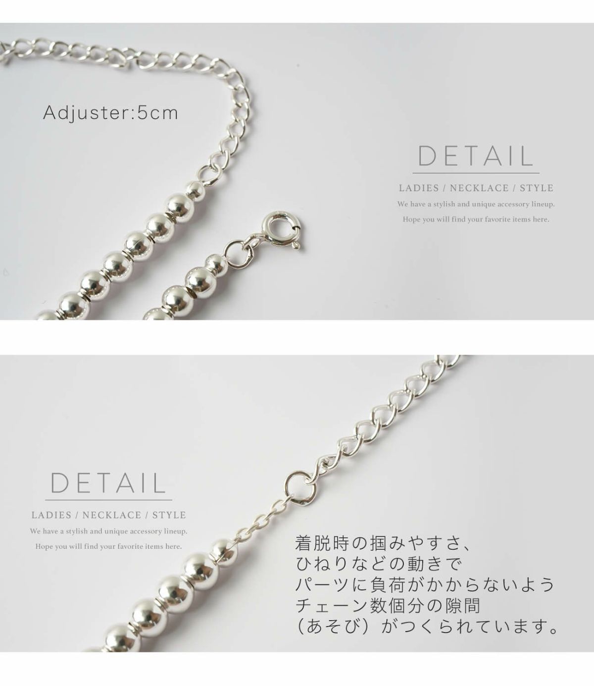 金属アレルギー対応ボールチェーンネックレス4mmレディースシンプル【PALMYLALongパルミラロング】丸玉ボールシルバー925silver925長さ95cm+5cmネックレスチェーン玉大ぶり太めおしゃれ大人可愛いギフト