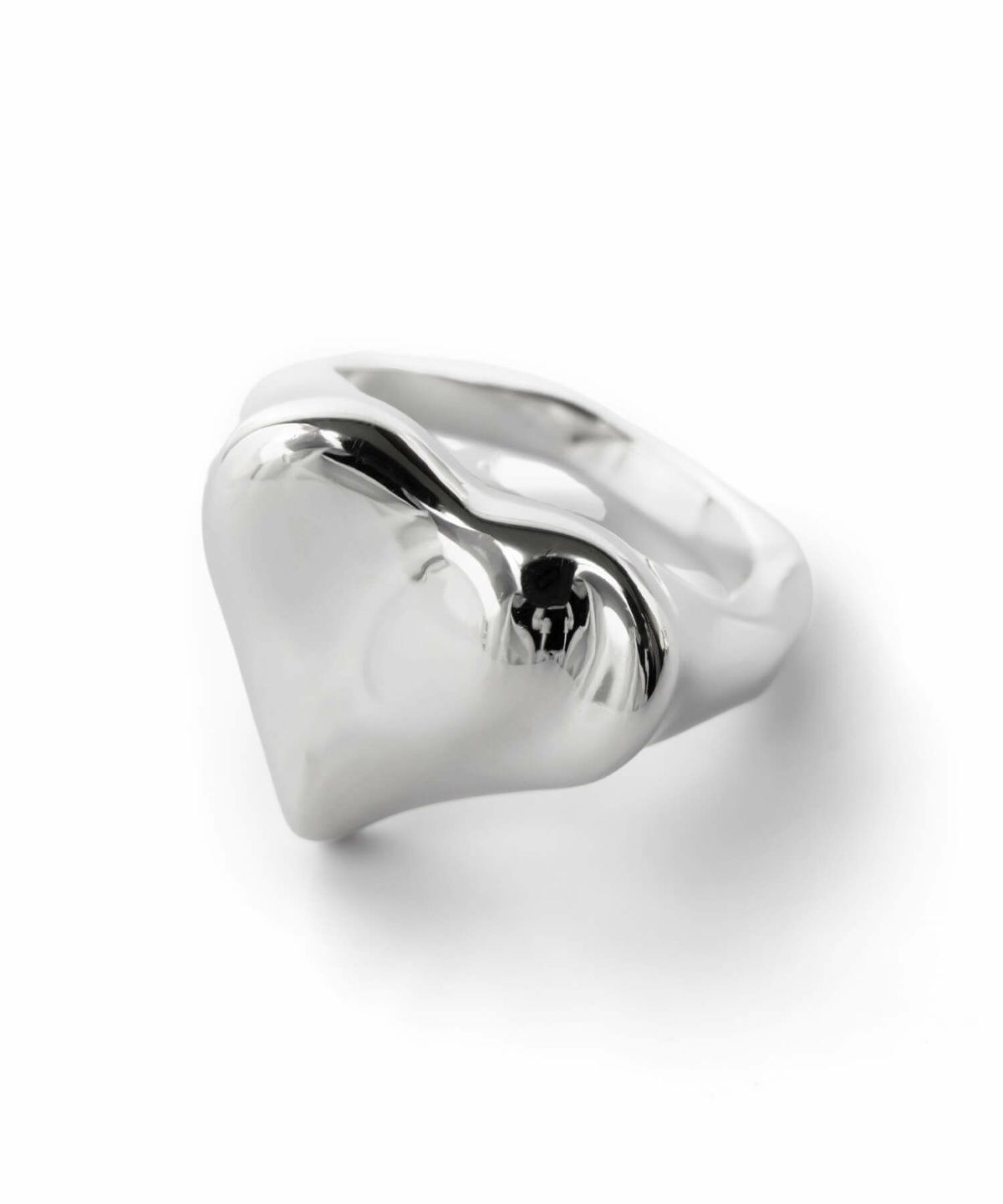 リングレディースメンズシルバー925ゴールド指輪【mellow-heart-ringメロウハート】シルバーリング太めハートシルバー925k18仕上げフラットリング槌目18k18金シンプルゴールド18K仕上げシルバーリング`