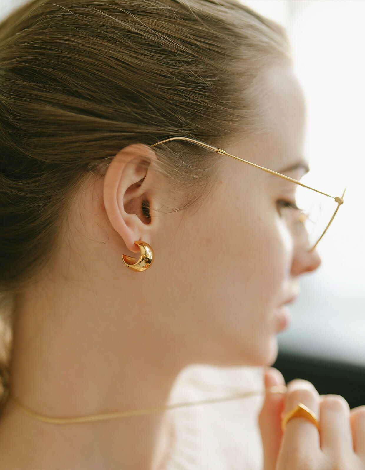 ピアス金属アレルギー対応【CAPPIOカッピオ】シルバー925フープピアス18K仕上げシルバーピアスゴールド大ぶりk18大きめピアスフープピアスアーチSilver92518金ニッケルフリーピアスシンプルレディース