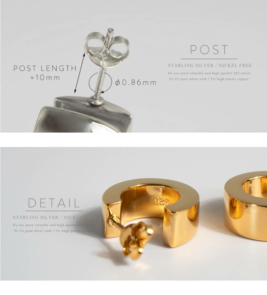 ピアス金属アレルギー対応【CAPPIOカッピオ】シルバー925フープピアス18K仕上げシルバーピアスゴールド大ぶりk18大きめピアスフープピアスアーチSilver92518金ニッケルフリーピアスシンプルレディース