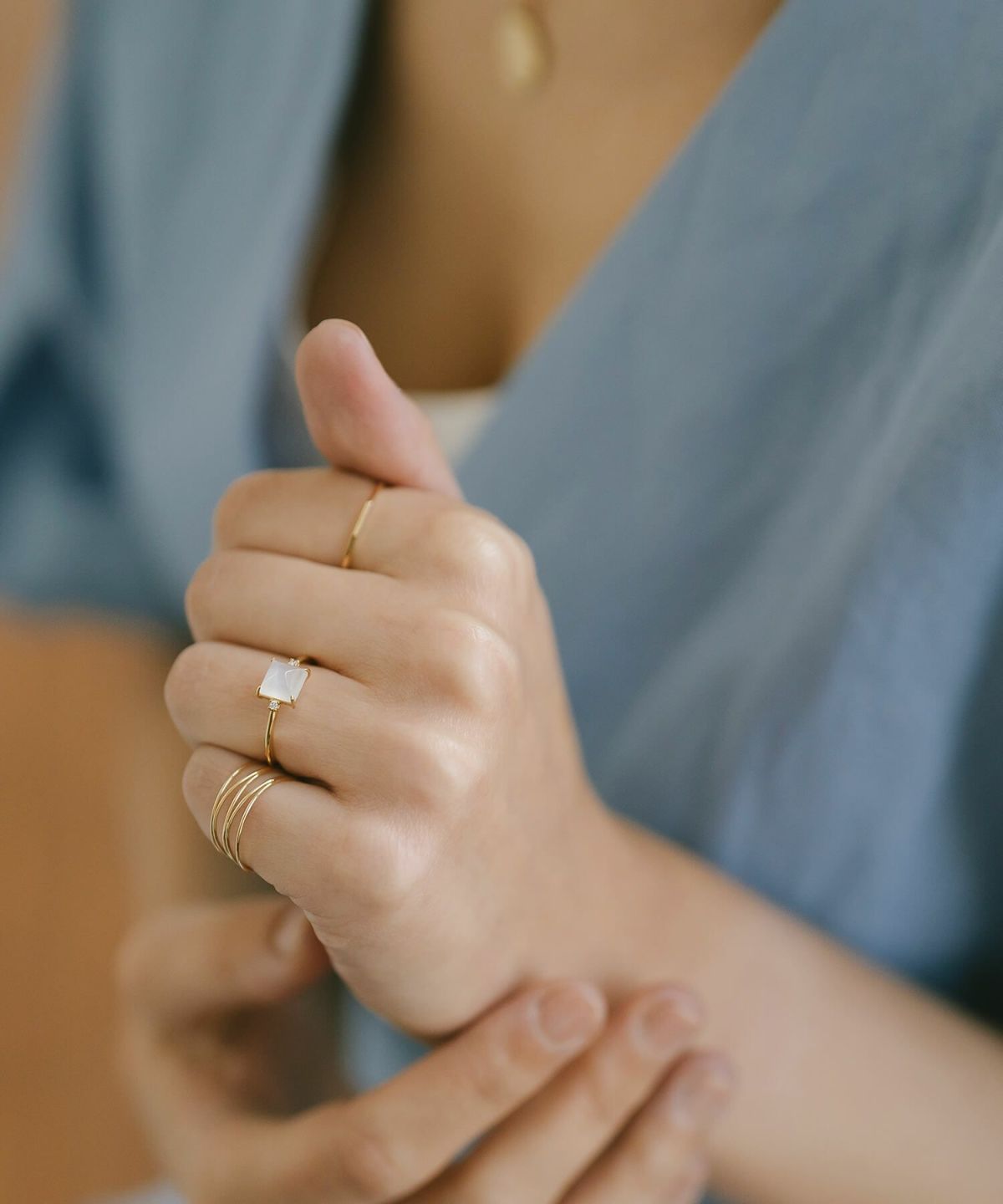 ムーンストーンダイヤモンド天然石リング10Kゴールド【tetra-noll-ringテトラ・ノル】金属アレルギー対応スクエア10金k10リングレディース指輪おしゃれシンプル誕生石リング誕生日プレゼント女性30代40代50代